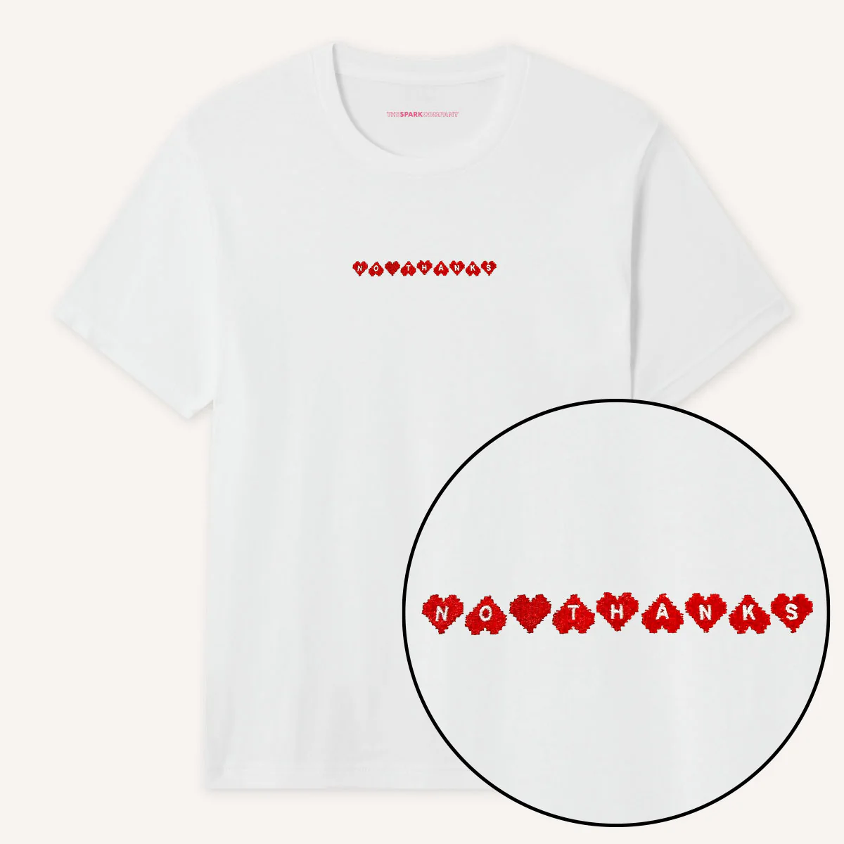No Thanks Embroidered T-Shirt