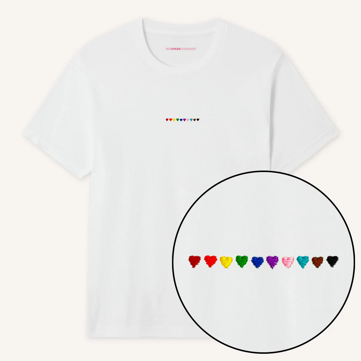 Pride Hearts Embroidered T-Shirt