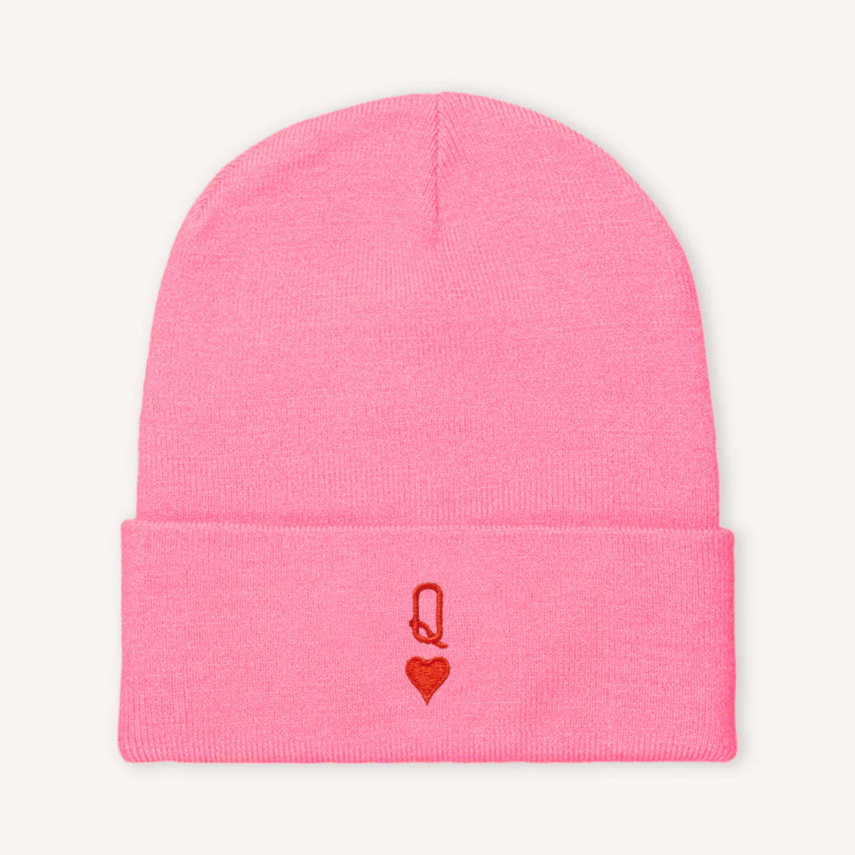 Queen Tiny Embroidery Detail Beanie Hat - Image 3