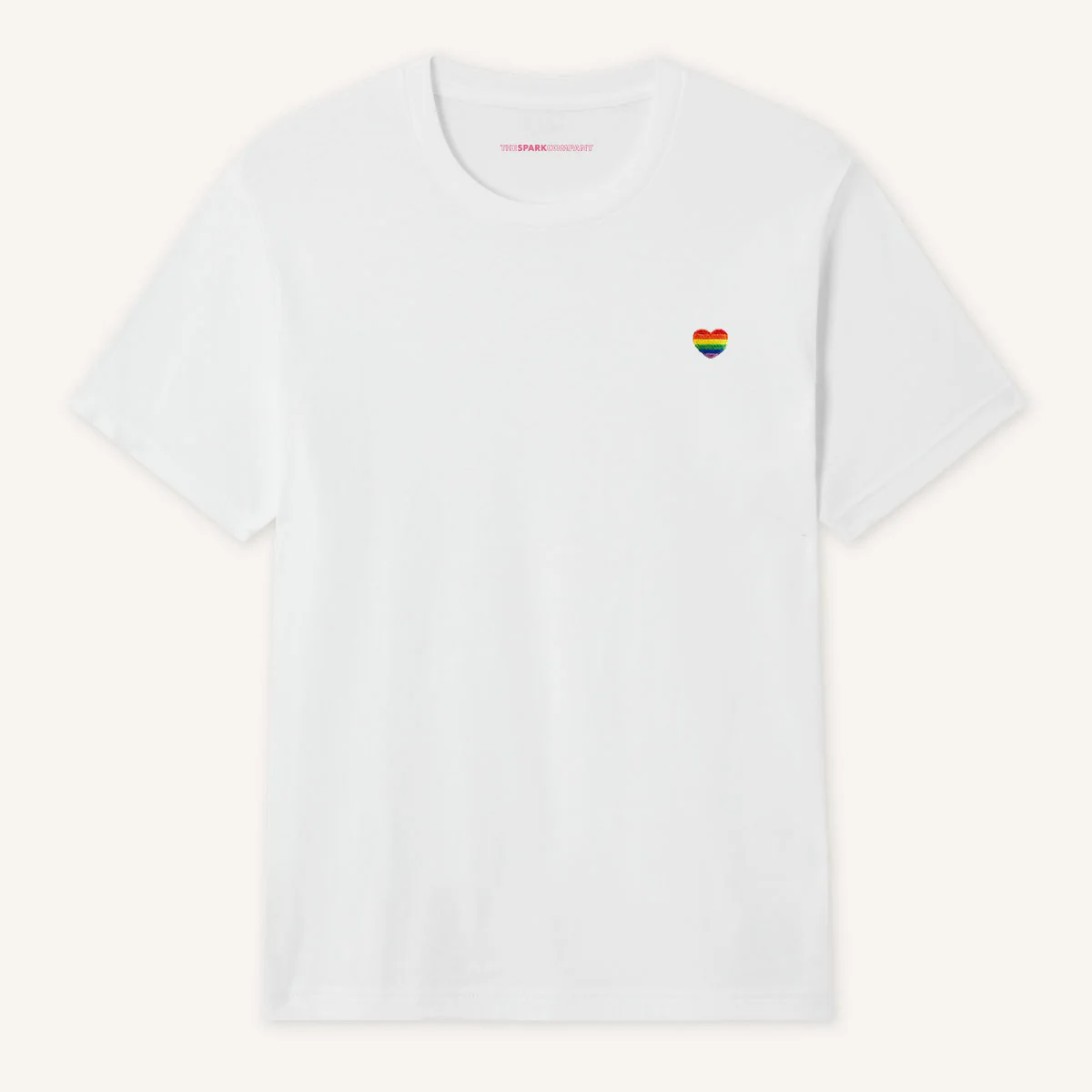 Rainbow Heart Embroidery Detail T-Shirt - Image 3