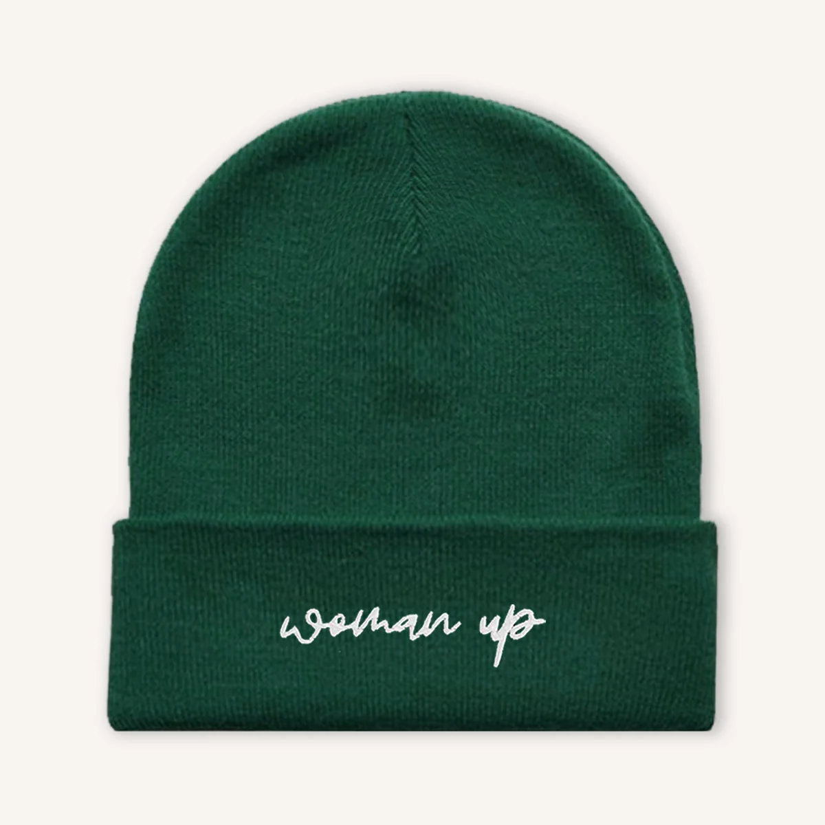 Woman Up Embroidered Beanie Hat - Image 3