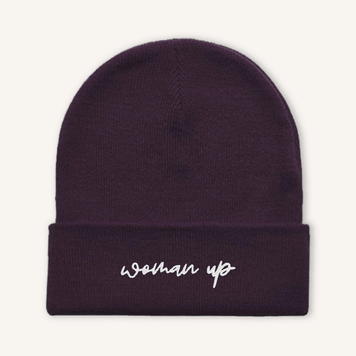 Woman Up Embroidered Beanie Hat - Image 5