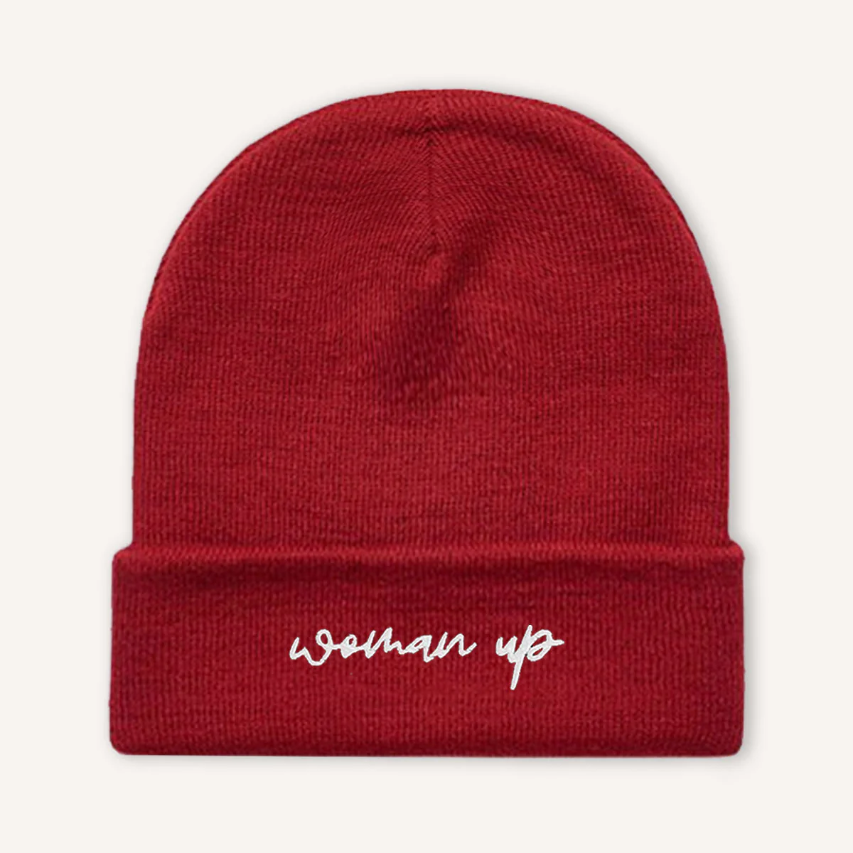 Woman Up Embroidered Beanie Hat - Image 6