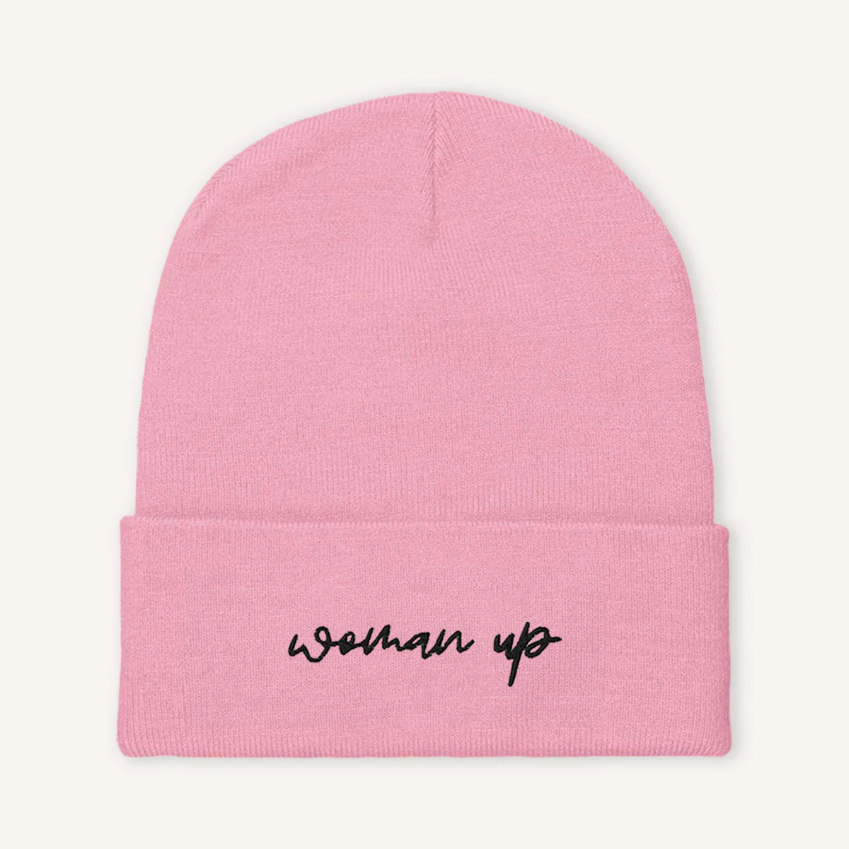 Woman Up Embroidered Beanie Hat - Image 7