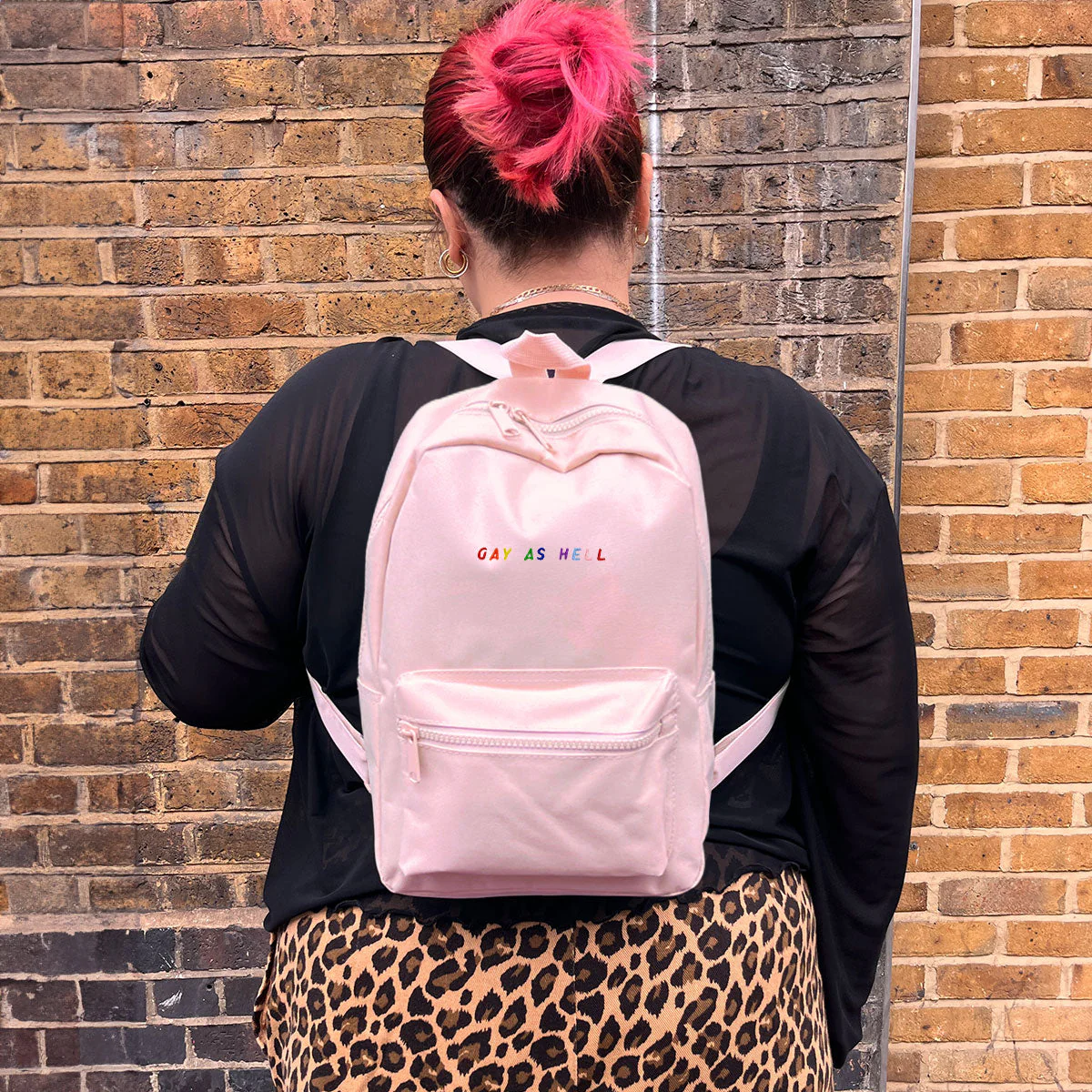 Gay As Hell Embroidered Mini Backpack - Image 3