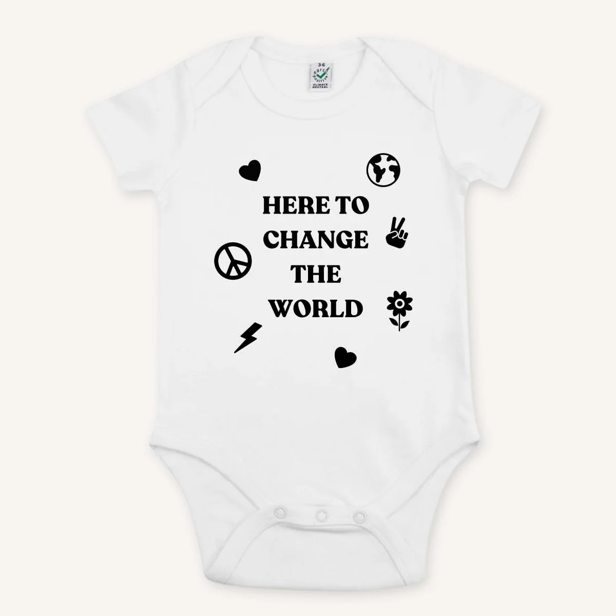 Here To Change The World Babygrow