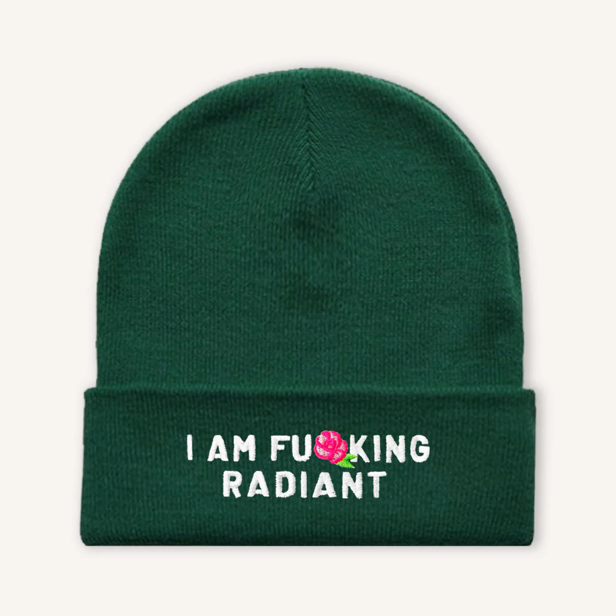 I Am F*cking Radiant Embroidered Beanie Hat - Image 5