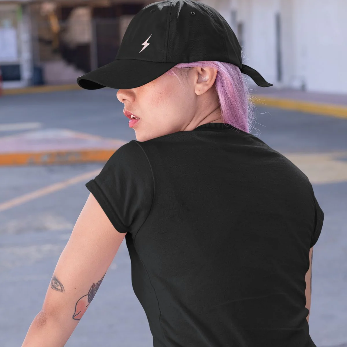 Lightning Embroidered Mom Cap - Image 2