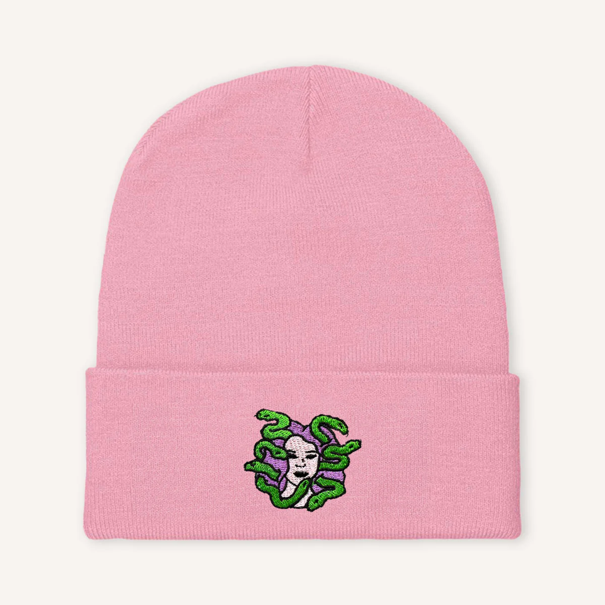 Medusa Embroidered Beanie Hat - Image 3