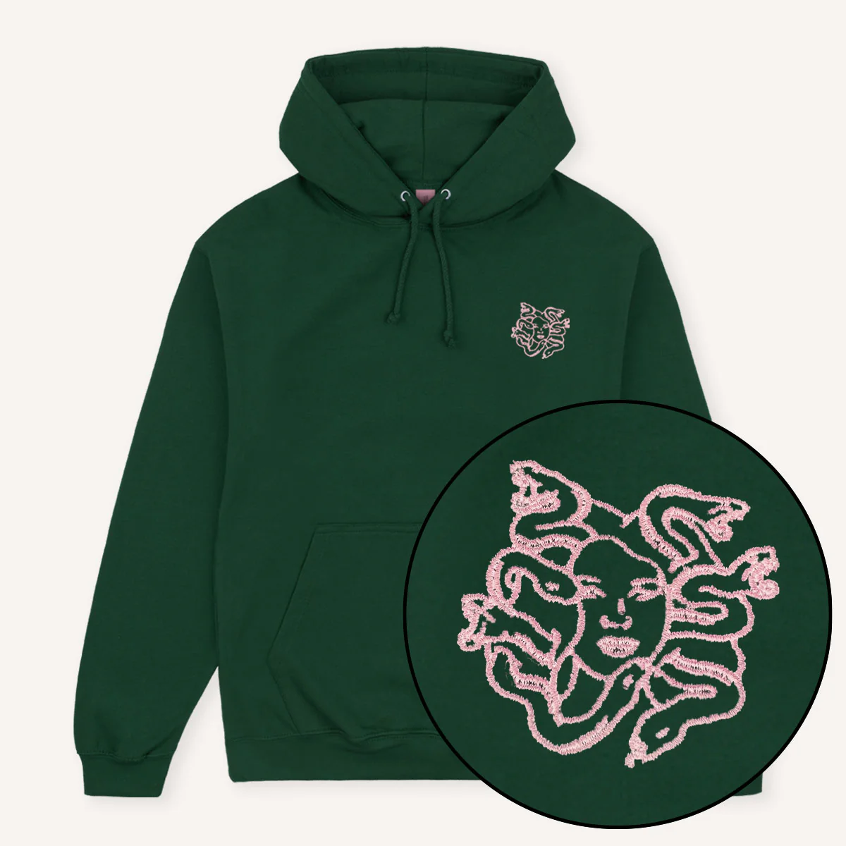 Medusa Embroidered Hoodie - Image 3