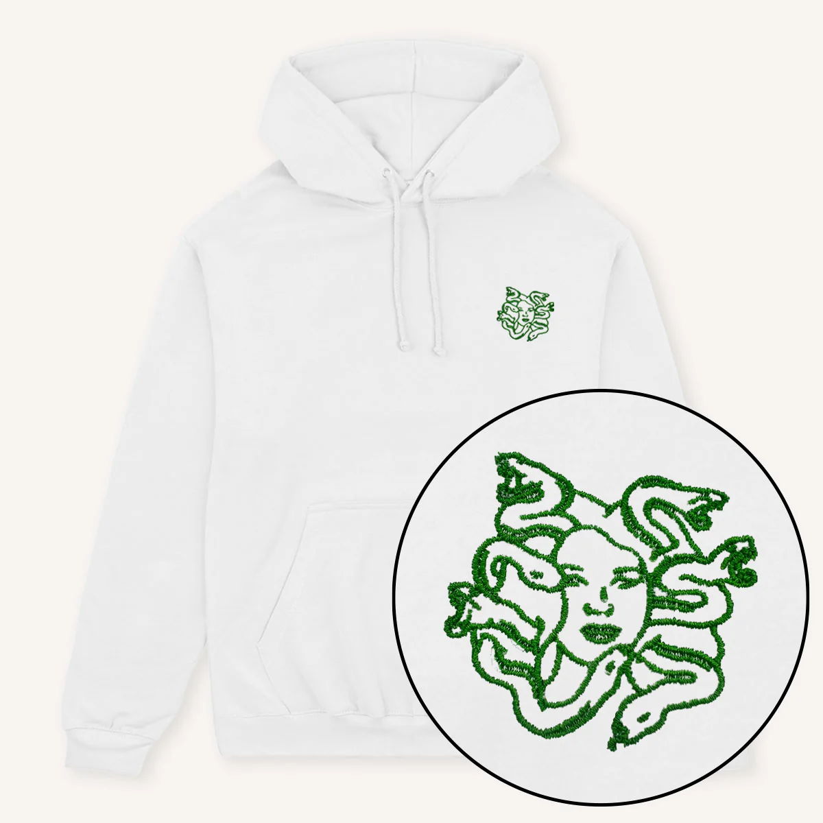 Medusa Embroidered Hoodie - Image 6
