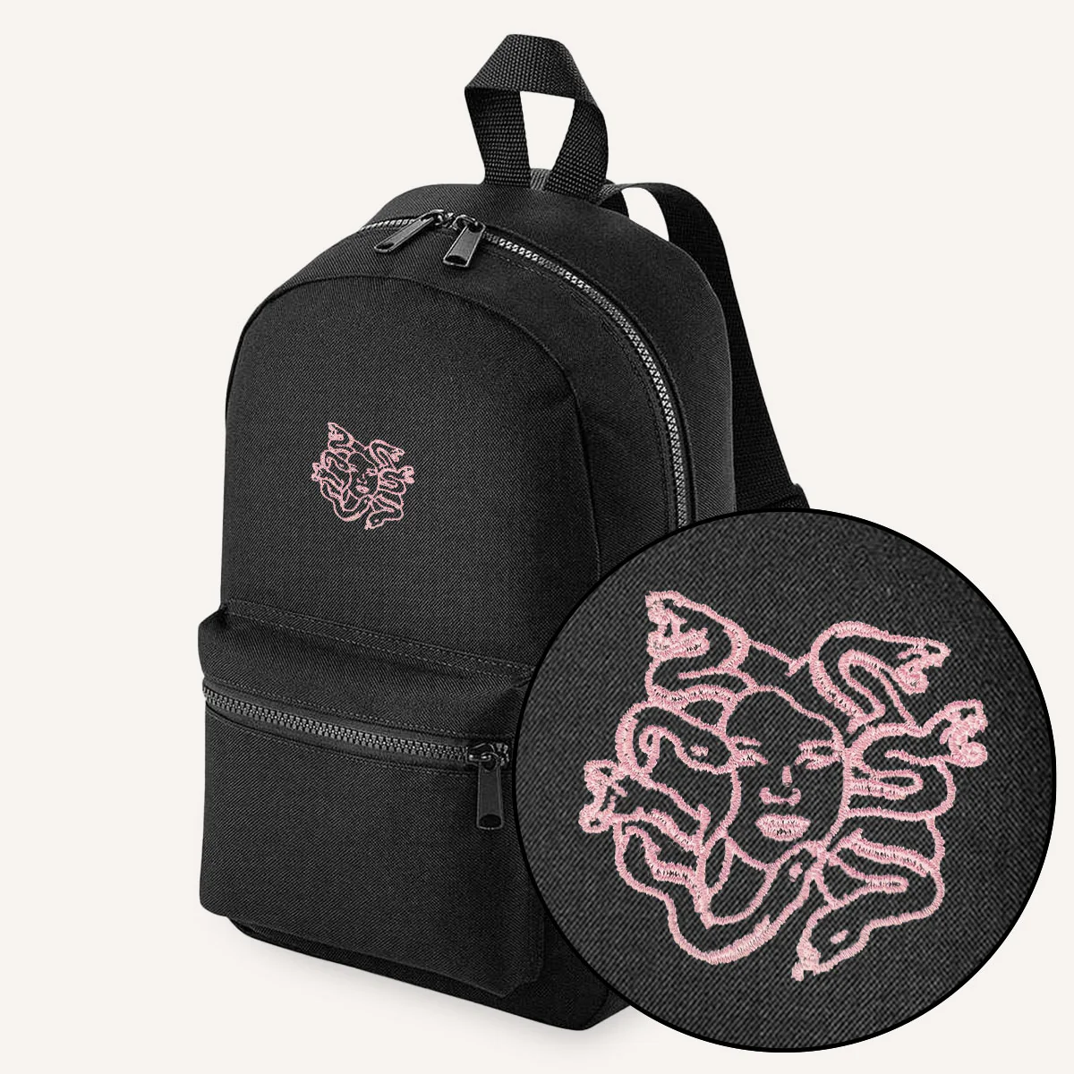 Medusa Embroidered Mini Backpack - Image 3