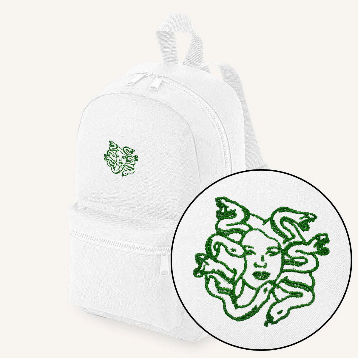 Medusa Embroidered Mini Backpack - Image 4