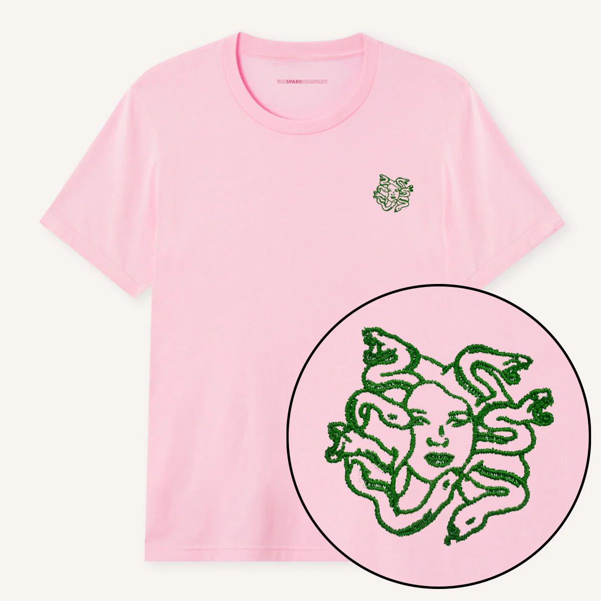 Medusa Embroidery Detail T-Shirt - Image 5