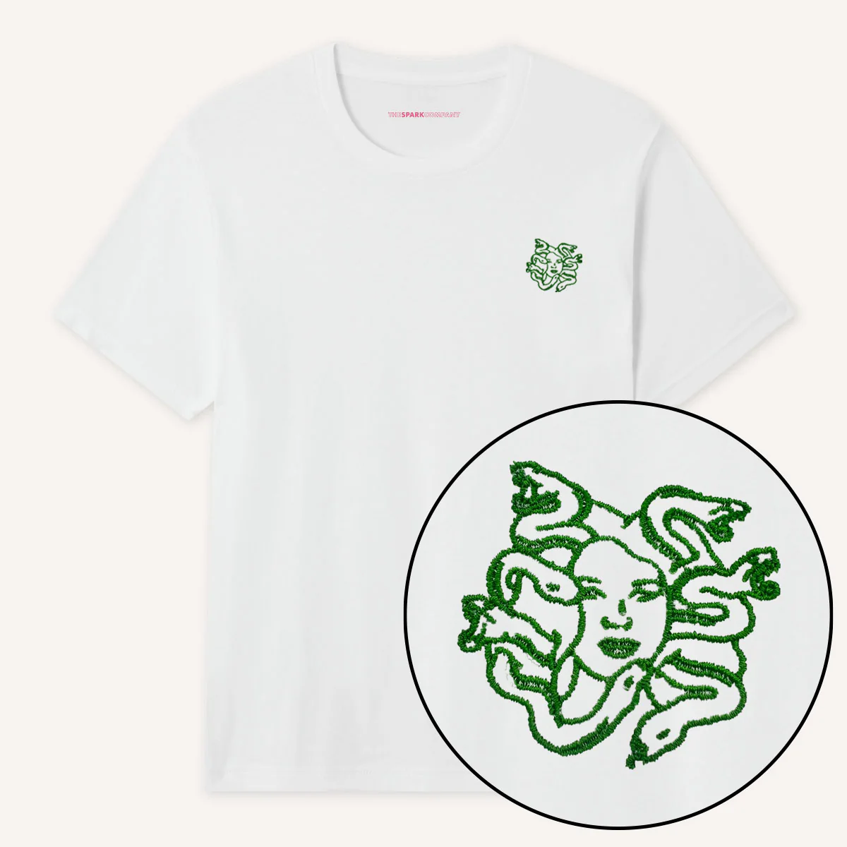Medusa Embroidery Detail T-Shirt - Image 6