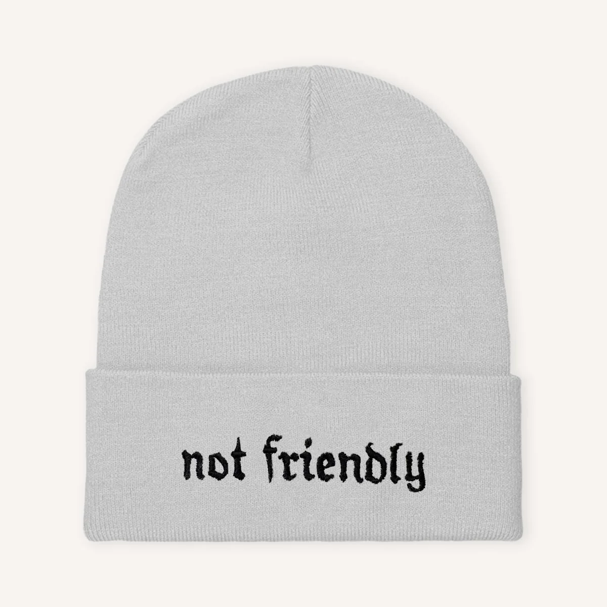 Not Friendly Embroidered Beanie Hat - Image 5