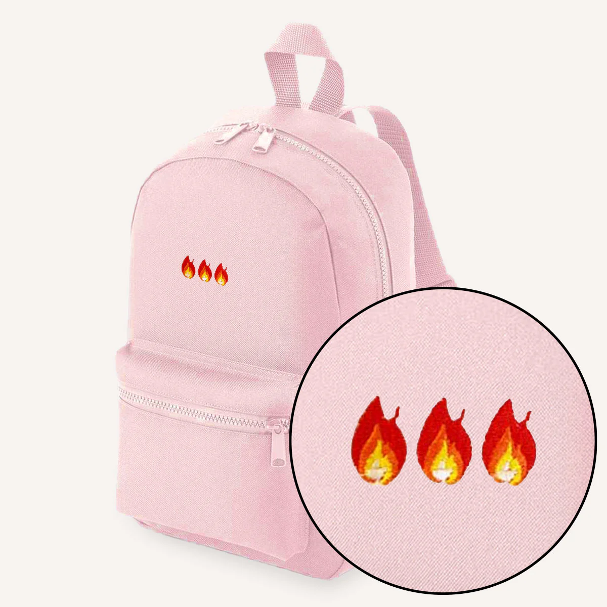 On Fire Embroidered Mini Backpack - Image 3