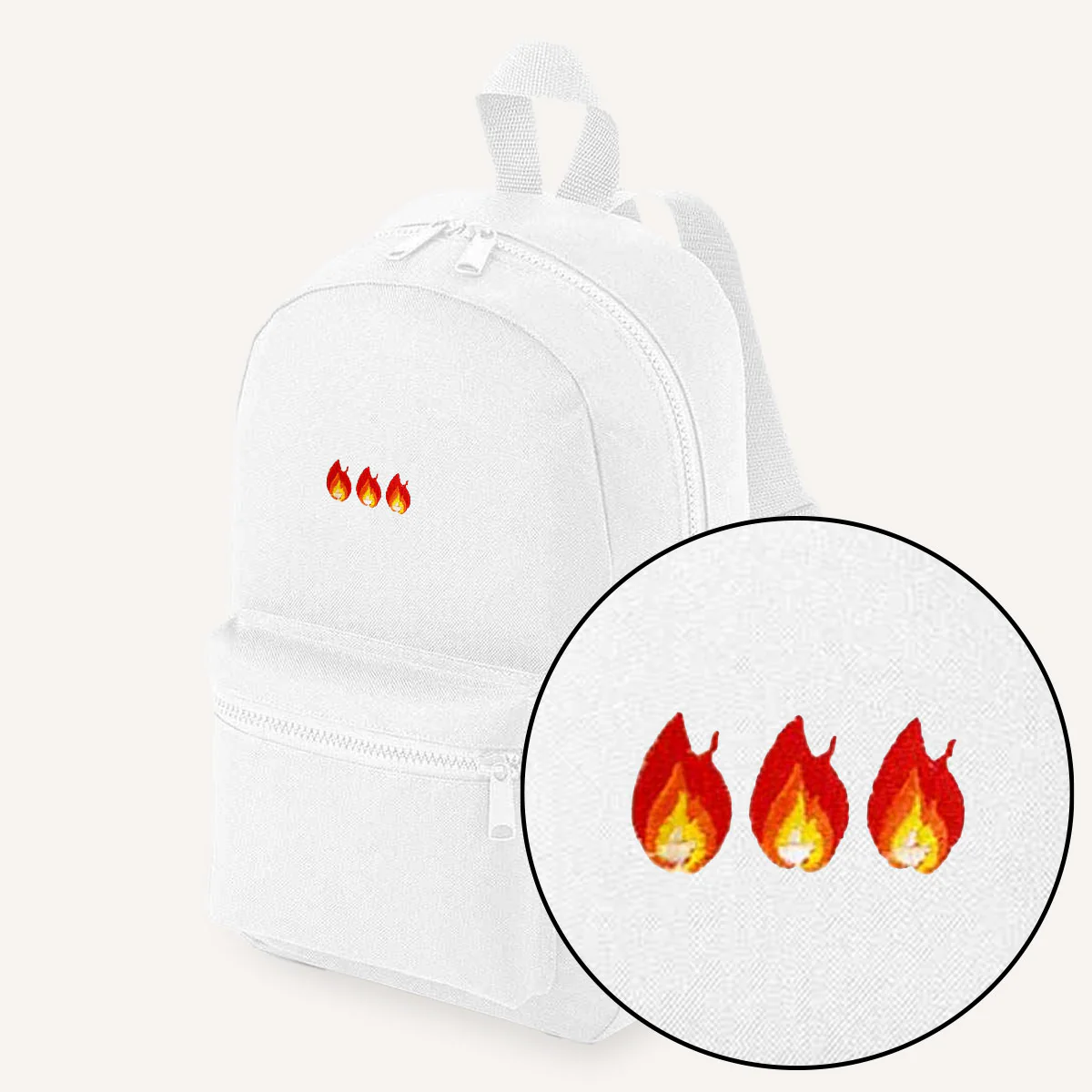 On Fire Embroidered Mini Backpack - Image 4