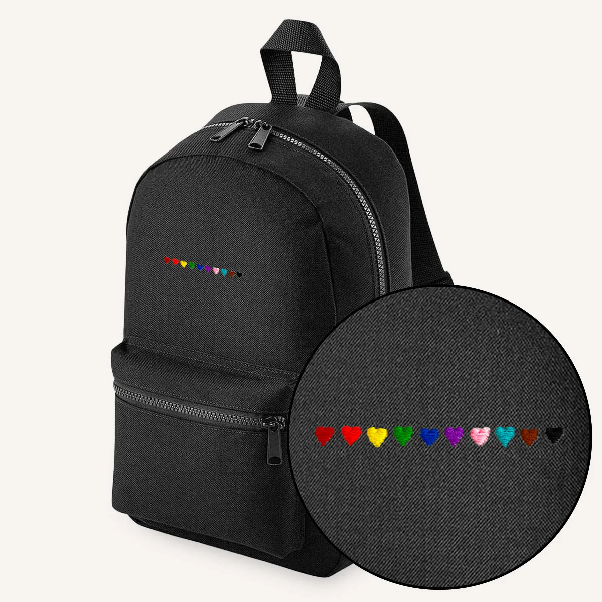 Pride Hearts Embroidered Mini Backpack - Image 3