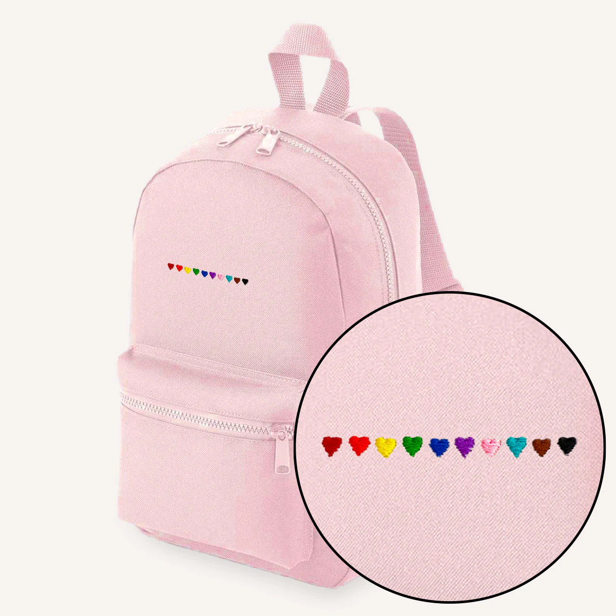 Pride Hearts Embroidered Mini Backpack - Image 4