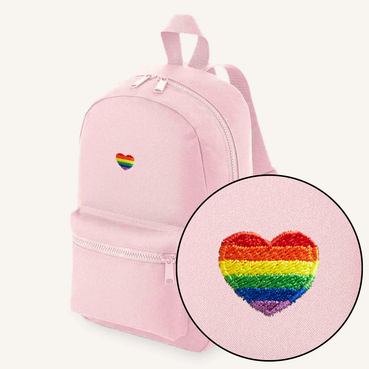 Rainbow Heart Embroidered Mini Backpack - Image 4
