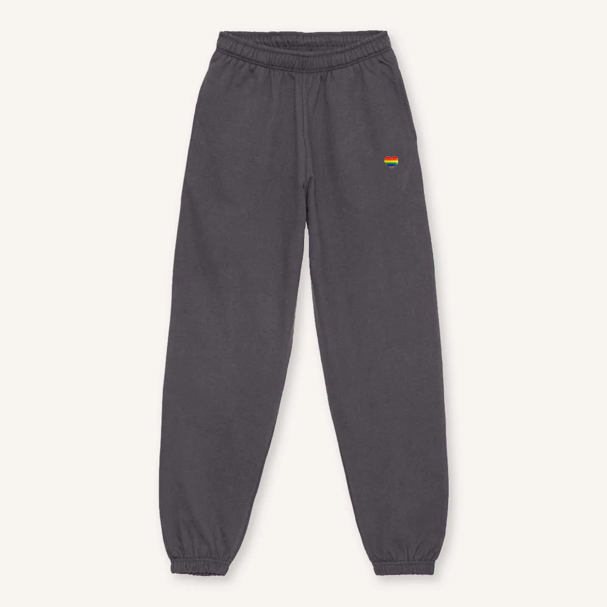 Rainbow Heart Embroidery Detail Joggers - Image 4