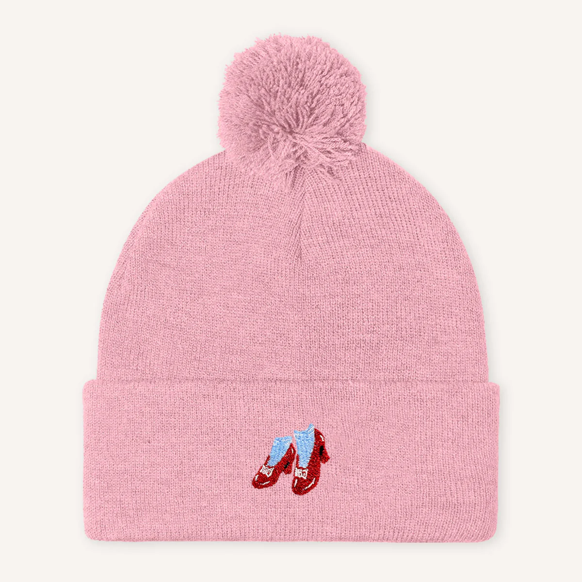 Ruby Slippers Embroidered Pom Pom Beanie Hat - Image 2