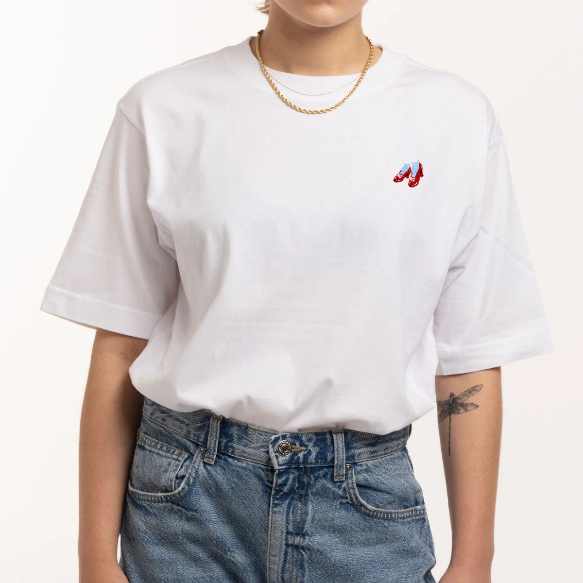 Ruby Slippers Embroidery Detail T-Shirt - Image 2