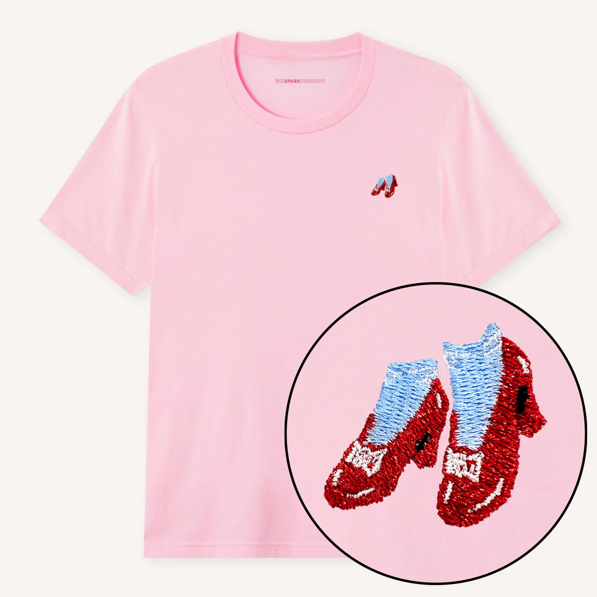 Ruby Slippers Embroidery Detail T-Shirt - Image 3
