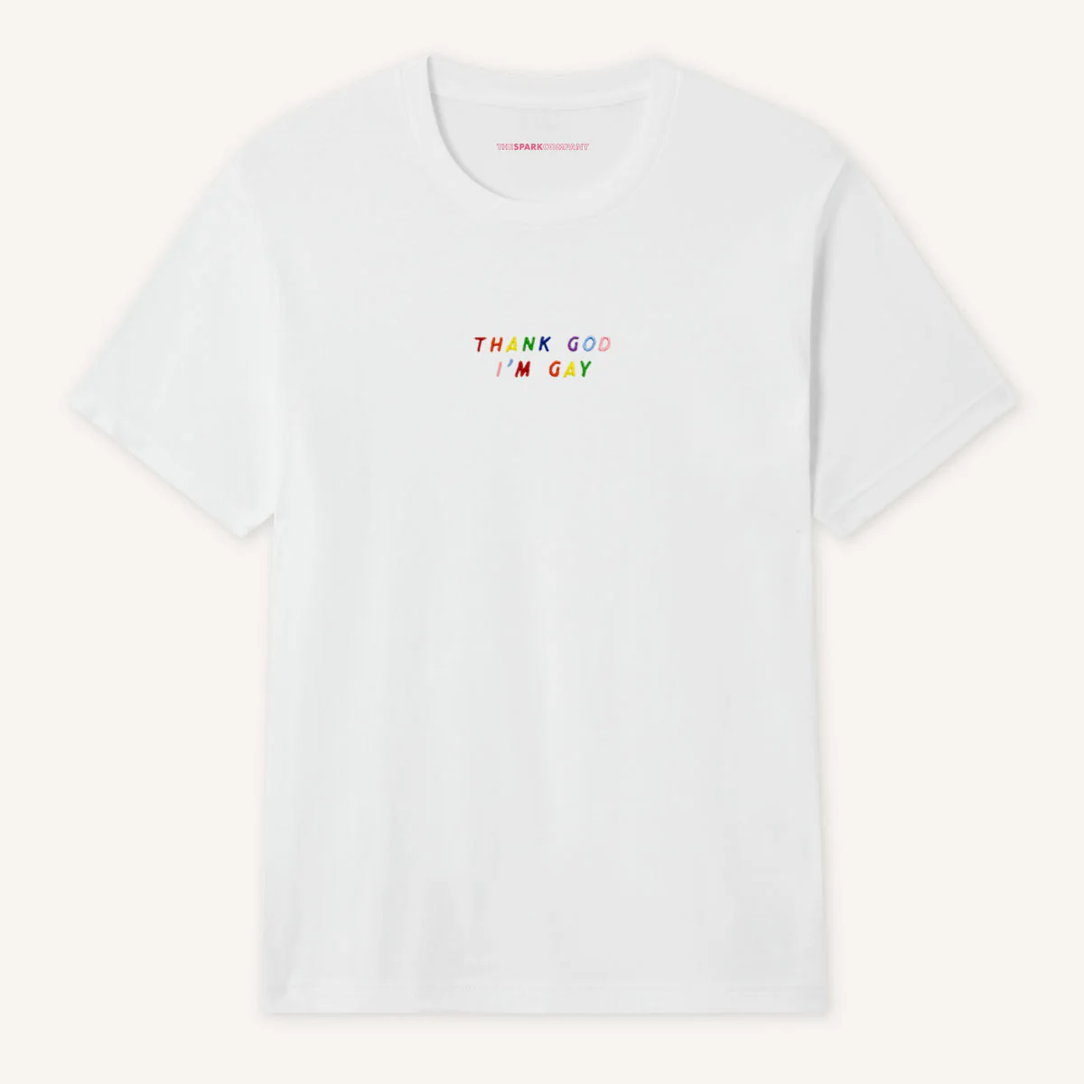 Thank God I'm Gay Embroidery Detail T-Shirt - Image 3