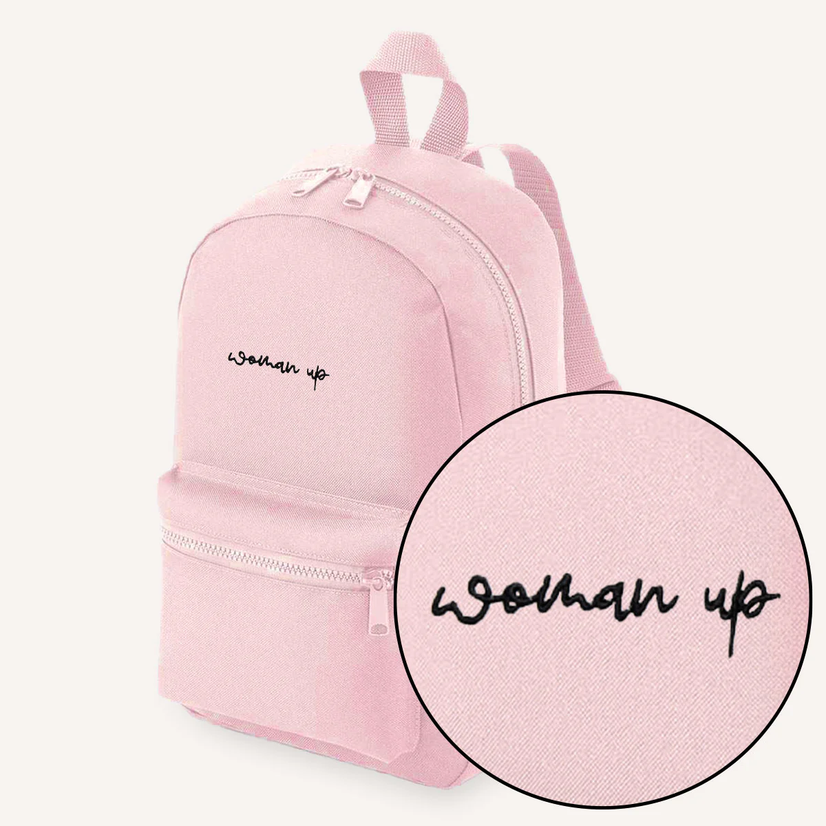 Woman Up Embroidered Mini Backpack - Image 3