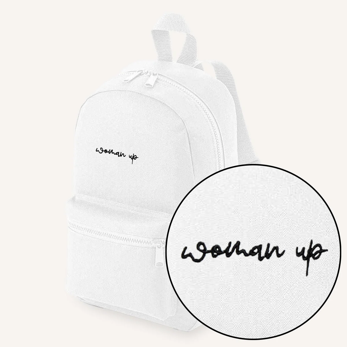 Woman Up Embroidered Mini Backpack - Image 5