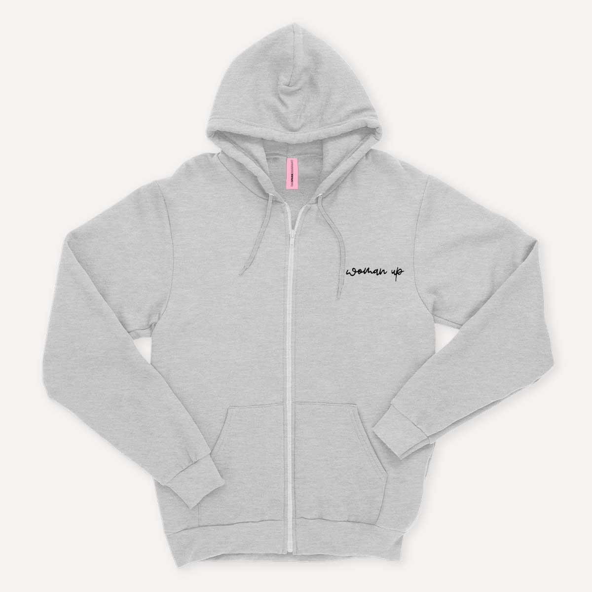 Woman Up Embroidered Detail Zipped Hoodie - Image 3