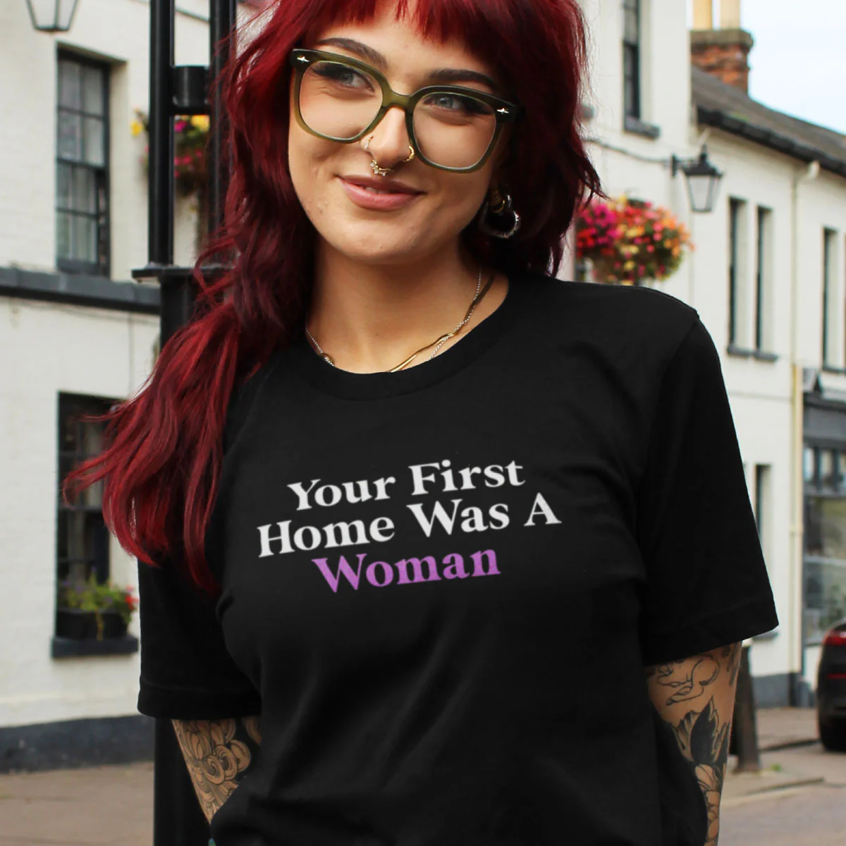 Your First Home Was A Woman T-Shirt - Image 2